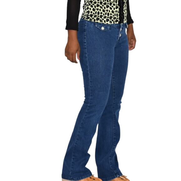 Vintage Tommy Hilfiger Button Fly Jeans Blue Flare Rhinestone Low Rise Retro 2 - Picture 4 of 16